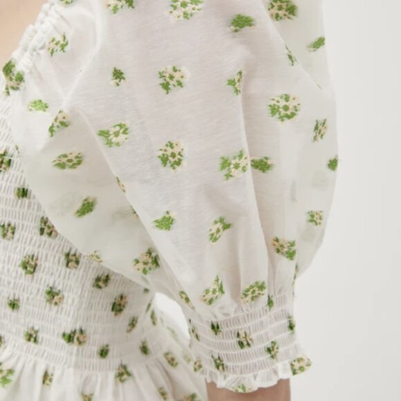 NWT Hill House Home The Organza Athena Nap Dress | Small Olive Floral Jacquard - Picture 4 of 8